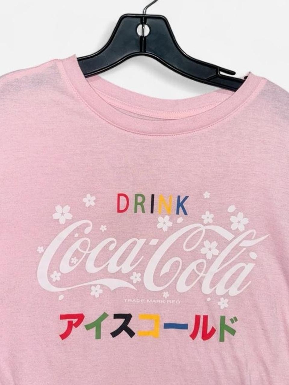 Coca Cola Light Pink Graphic Tee with Multicolor Logo